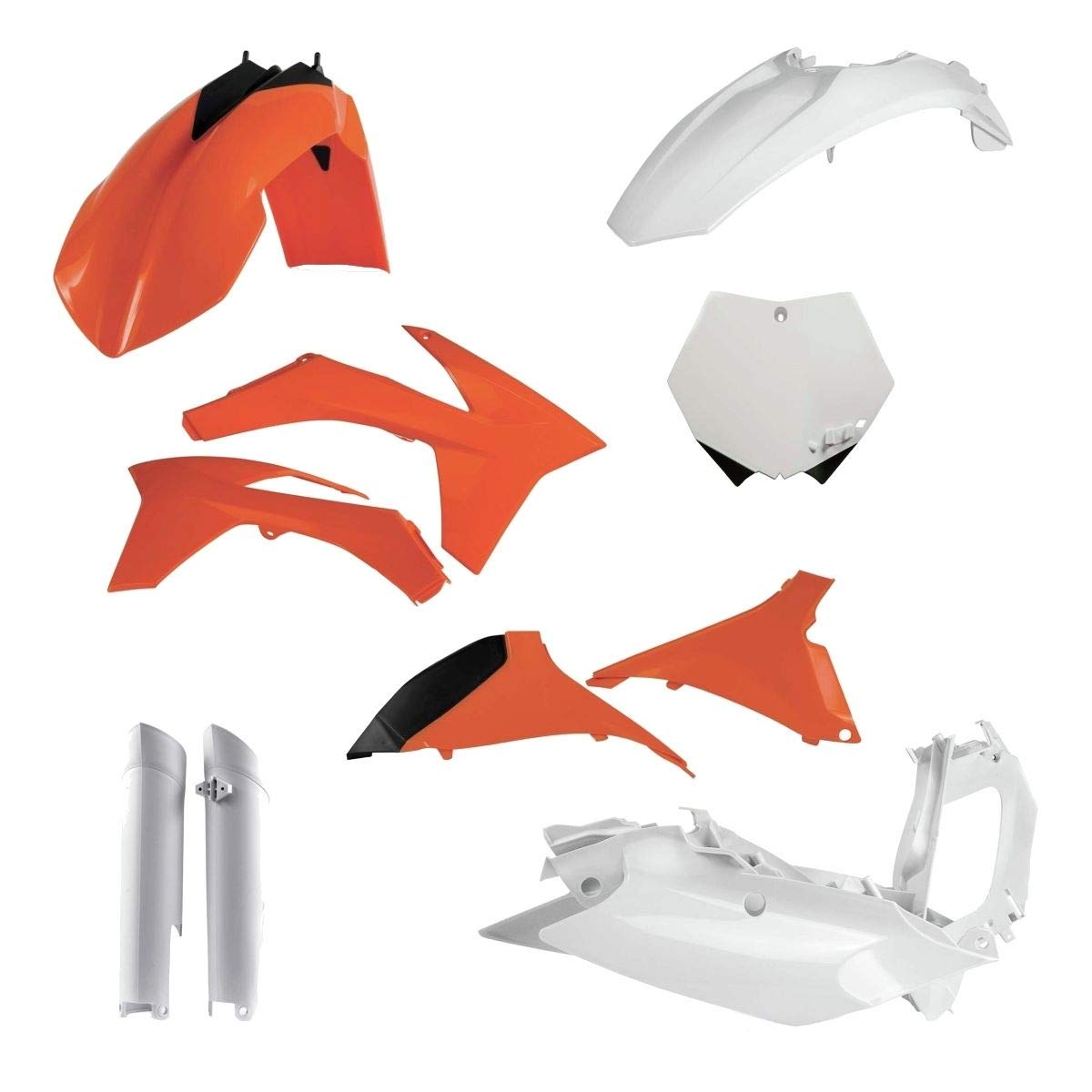 Original Acerbis Full Plastic Kit for KTM Motorcycles - OEM Style Replacement (Model 12, Part# 2205283593) | Dirt Bike Body Upgrade for Off-Road Racing & Trail Riding