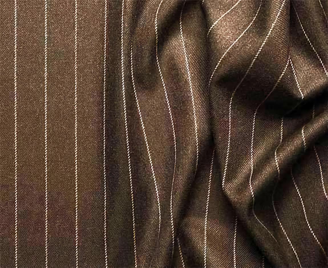 Rockefeller Collection Men's Double Breasted Stripe Suit - Brown 2-Piece Business Formal Attire for Office, Wedding & Special Occasions