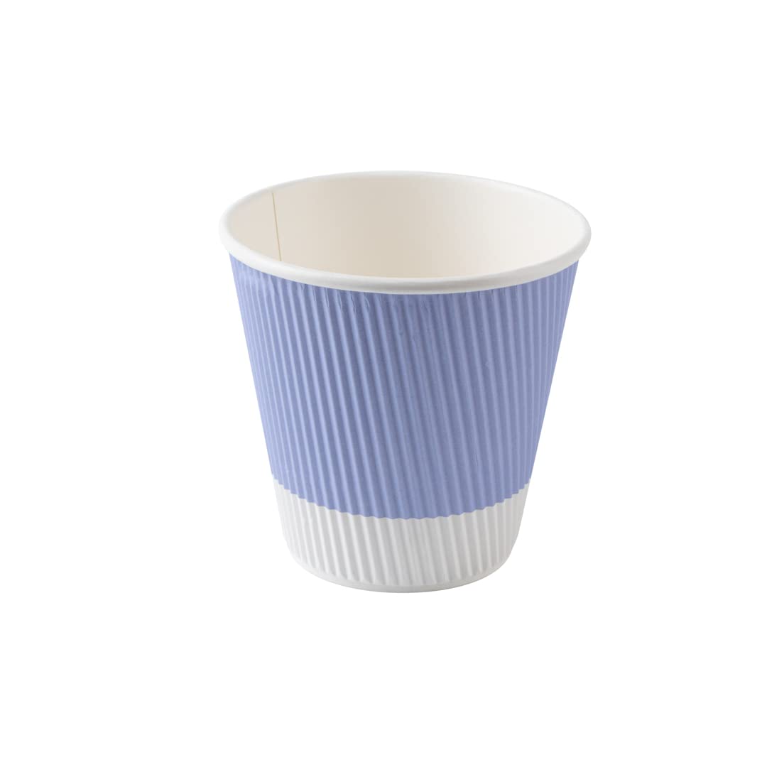 8oz Insulated Coffee Cups with Lids - 20 Pack Leakproof Ripple Wall Hot Cups | Disposable Light Purple Paper Cups for Coffee, Tea, Hot Cocoa & Lattes | Perfect for Cafes, Offices & Home Use