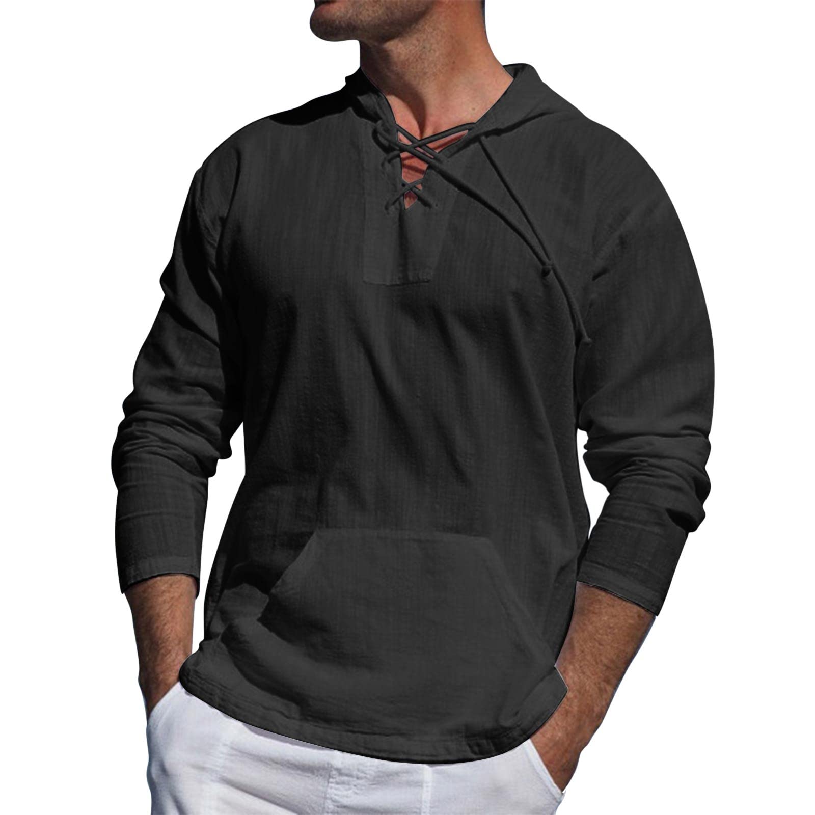 Men's Casual Hawaiian Shirt - Cotton Linen Short Sleeve Beach Shirt with Pocket for Spring Summer Vacation, Tropical Party & Outdoor Activities