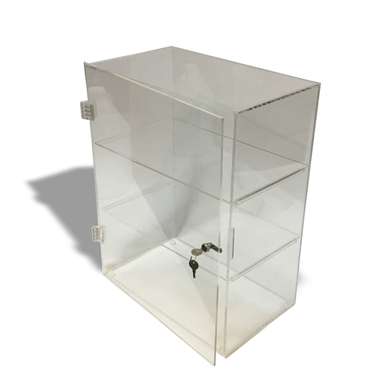 3-Tier Large Acrylic Lockable Display Case - Clear Bakery, Retail Store & Restaurant Showcase Cabinet for Pastries, Jewelry & Merchandise Display