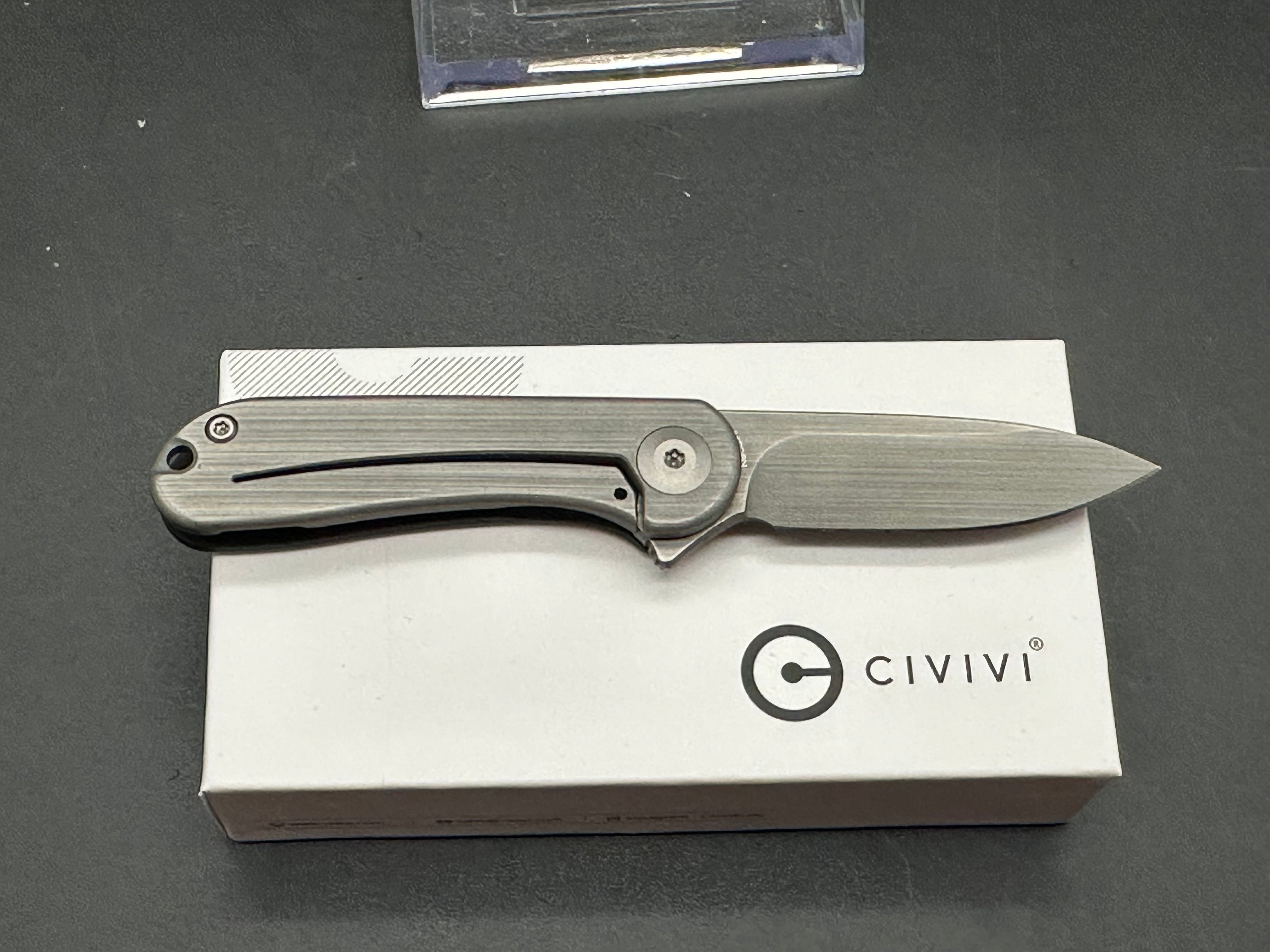 CIVIVI Mini Elementum Frame Lock Knife - Brass Hand Rubbed Finish - EDC Pocket Knife for Camping, Hiking & Everyday Carry