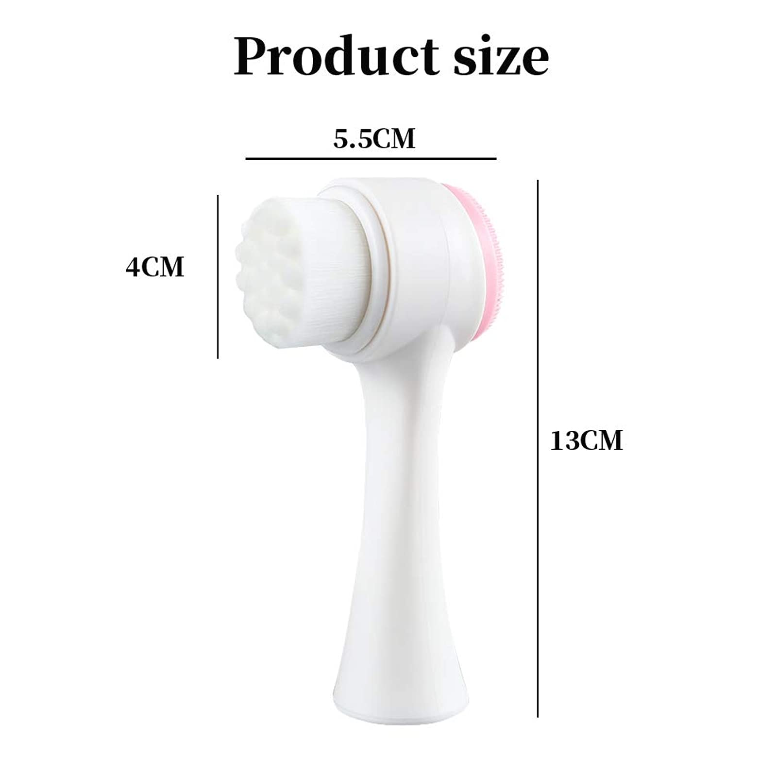 2 in 1 Facial Cleansing Brush | Manual & Silicone Double-Sided Face Scrubber for Sensitive, Dry & Delicate Skin | Gentle Exfoliation & Deep Cleansing | Perfect for Daily Skincare & Makeup Removal Routine
