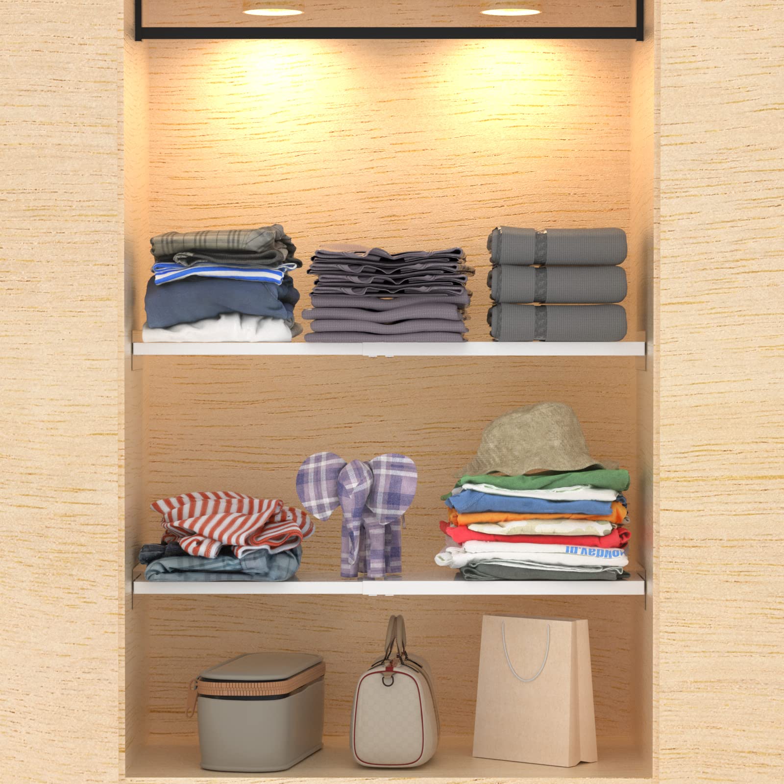 Adjustable Metal Closet Shelf Organizer - 11.8