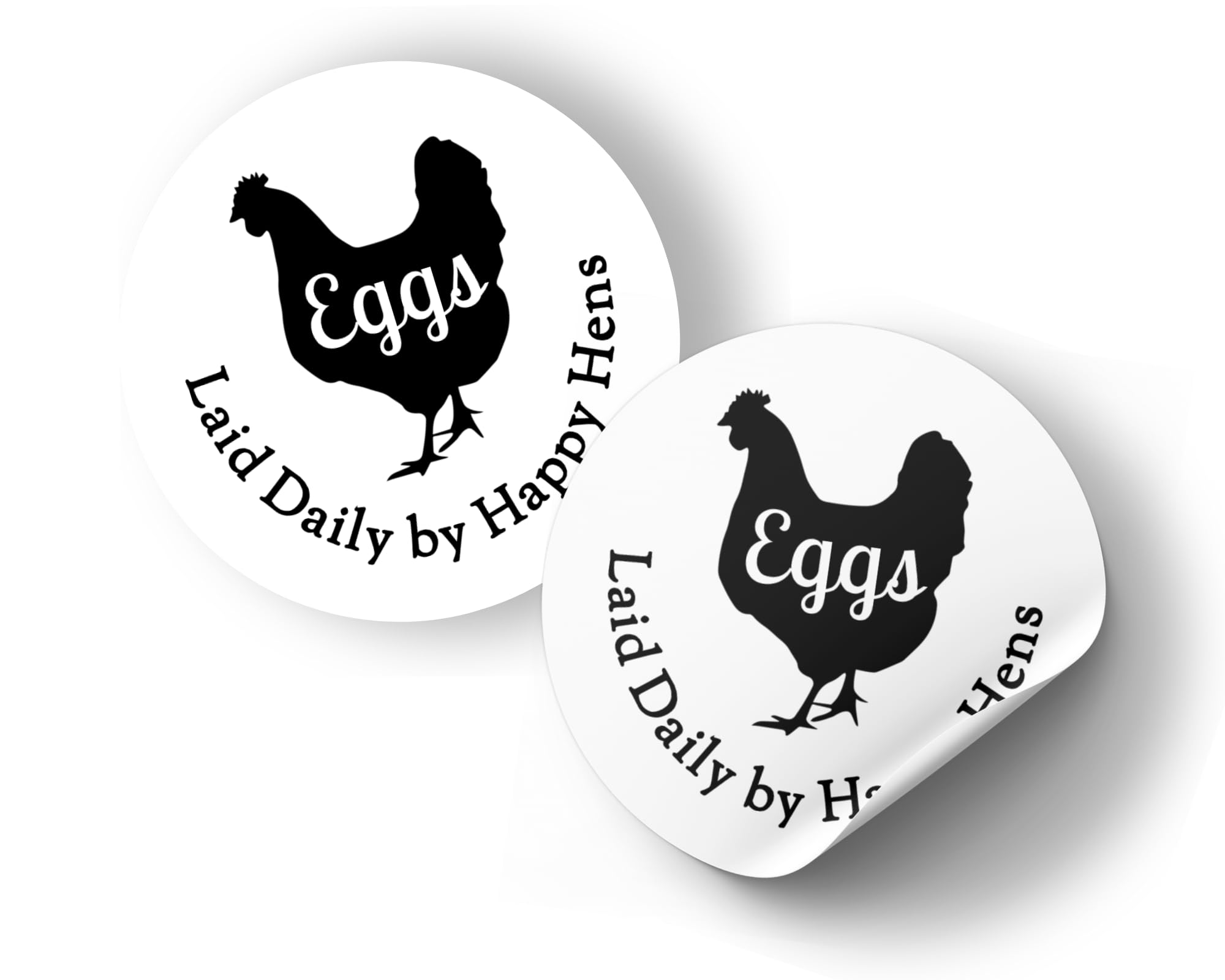 Happy Hens Egg Labels - Round Stickers for Farm Fresh Eggs