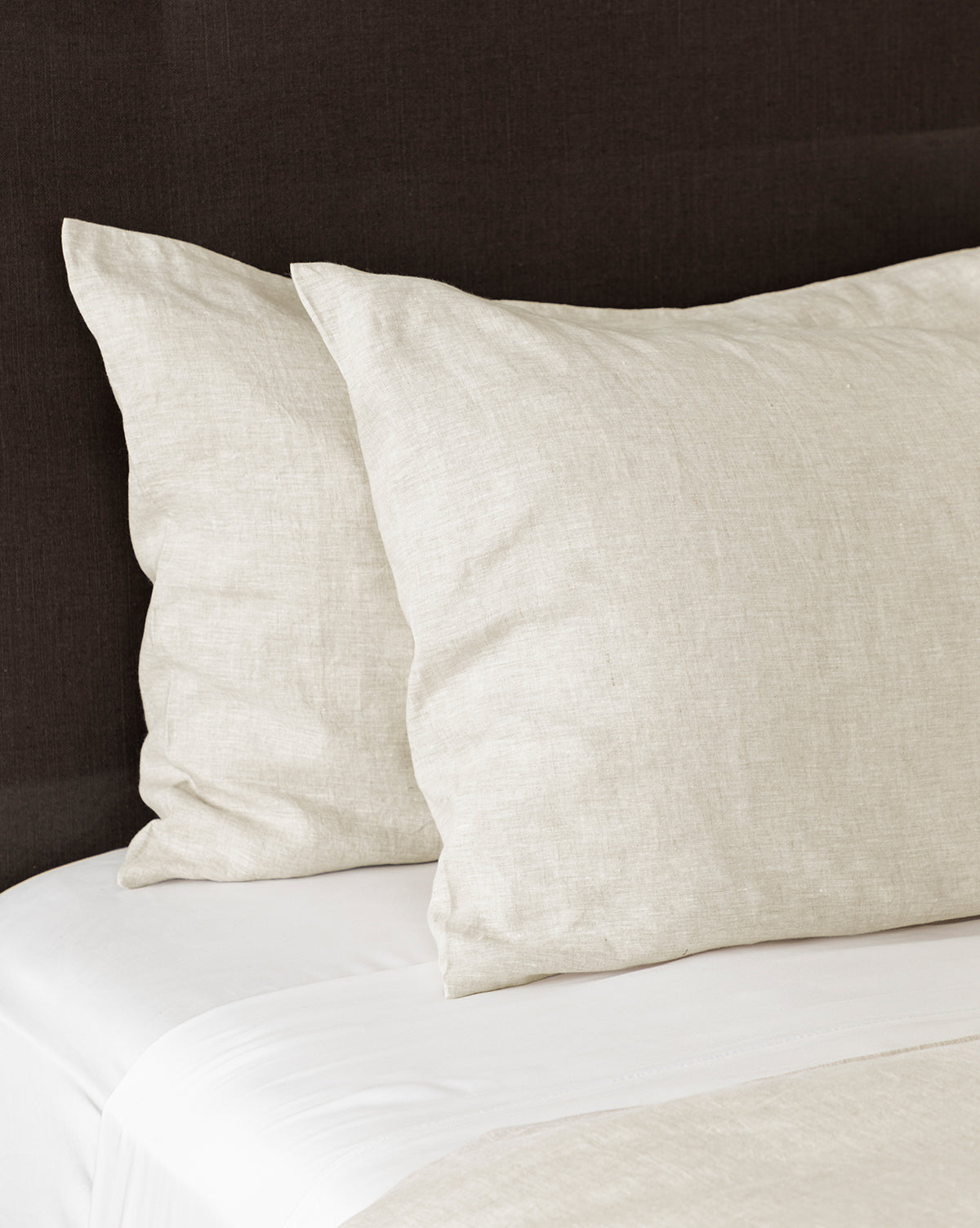 Penelope Beige Linen Pillow Shams (Set of 2) - Soft & Breathable Bedding for Modern Bedrooms - Perfect for Master Bedroom, Guest Room & Coastal Decor