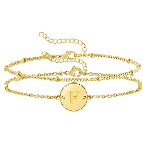 Z5:Layered Initial Bracelets-P