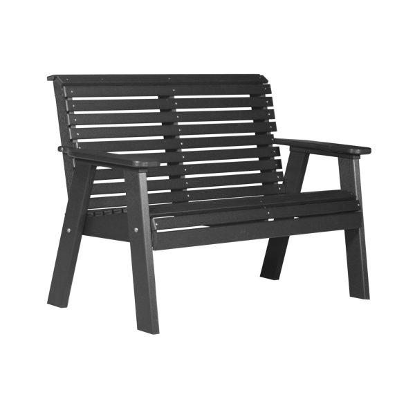 Luxcraft Plain Bench with Cup Holder - Outdoor Patio Furniture for Garden, Deck, and Backyard Relaxation