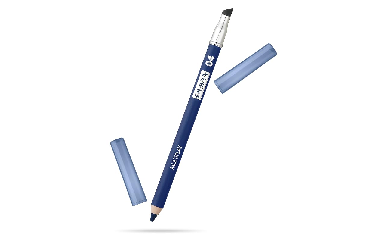 Pupa Milano Multiplay Eye Pencil - 04 Shocking Blue Waterproof Eyeliner for Women (0.04 oz) | Long-Lasting Smudge-Proof Eye Makeup for Day & Night Looks