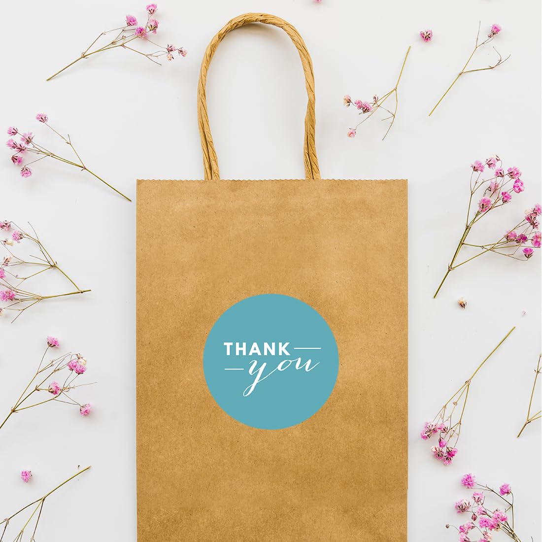 Andaz Press Circle Labels - 40-Pack Thank You Stickers for Gifts & Packaging