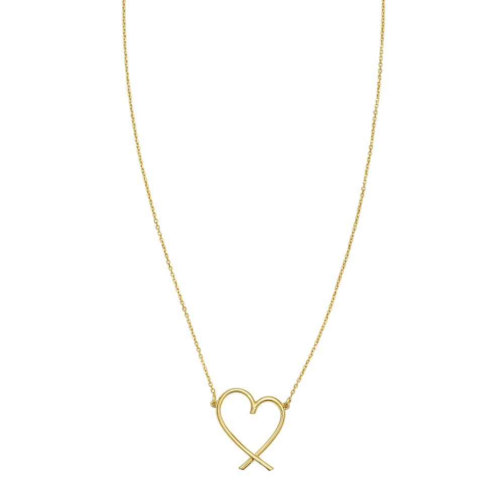 14K Gold Delicate Heart Necklace for Women - Elegant Dainty Heart Pendant Jewelry Gift for Her, Perfect for Valentine's Day, Anniversary & Everyday Wear