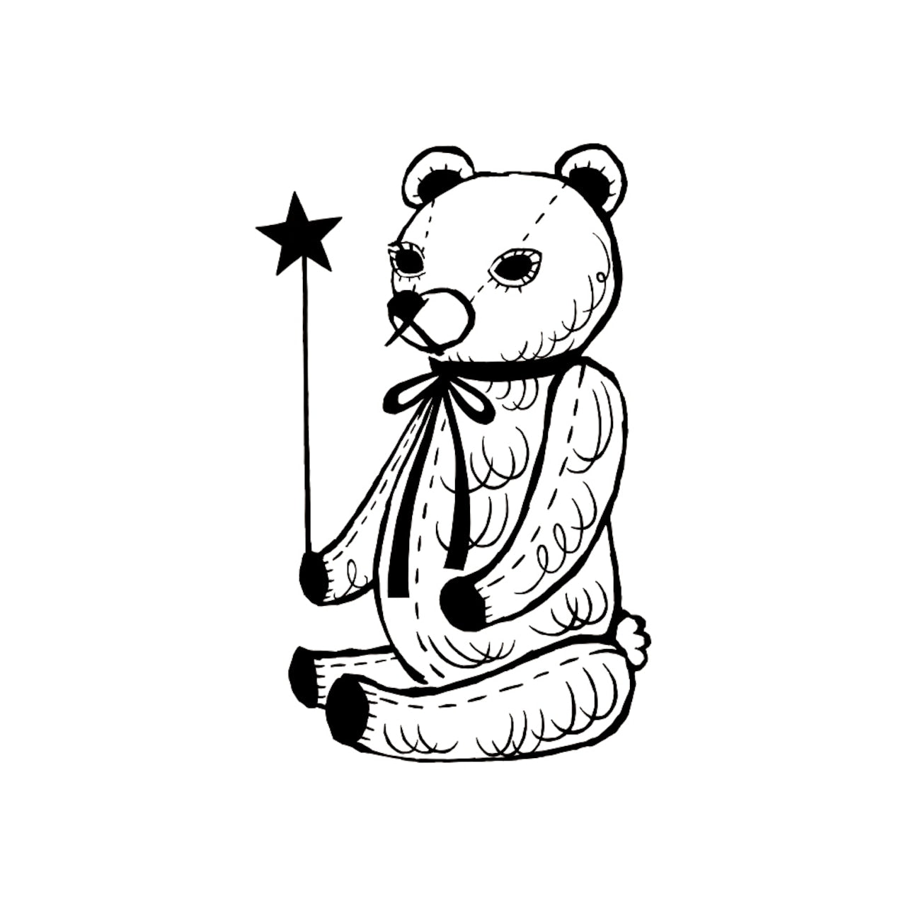 Kinotorico Wooden Rubber Stamp - Teddy Bear Design for DIY Scrapbooking, Card Making & Craft Projects