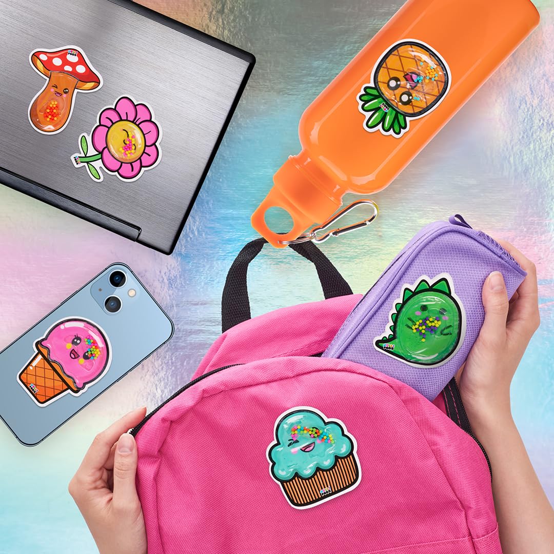JelliPods Puffy Plants Sensory Stickers - Reusable Tactile Fidget Toys for Kids with 3 Puffy Stickers - Touch & Feel Sensory Activity for Classroom, Autism & Stress Relief - Perfect for Focus, Calming & Fine Motor Skills Development
