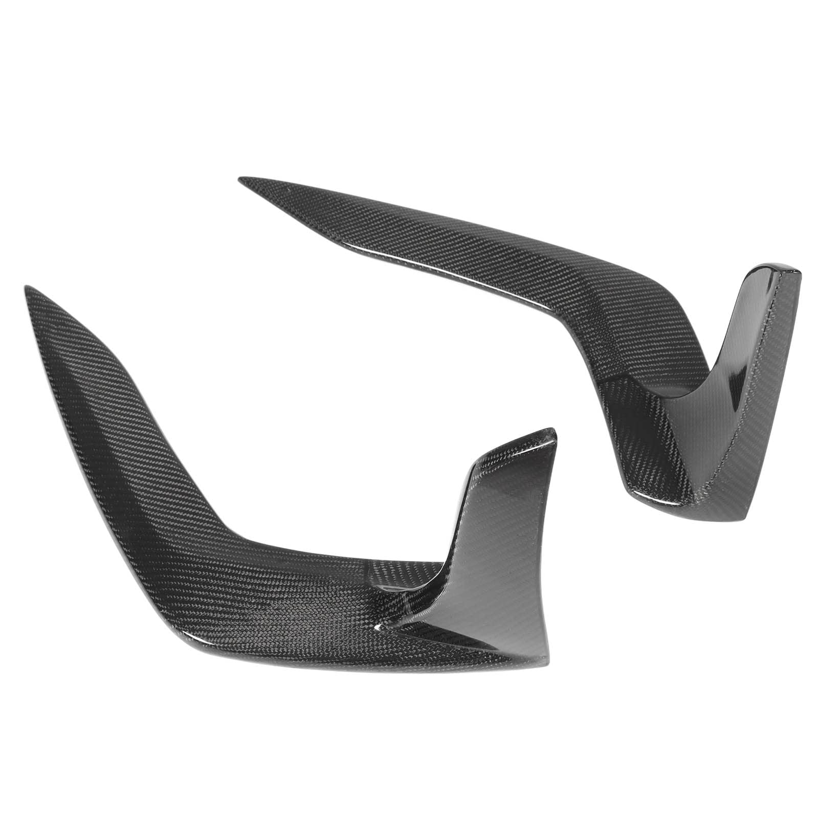 Carbon Fiber Front Bumper Canard & Lip Spoiler Set (2PCS) - Left/Right Side Trim Protector for Scratch & Crack Resistance - Car Styling & Aerodynamic Enhancement - Perfect for Sports Cars & Performance Vehicles