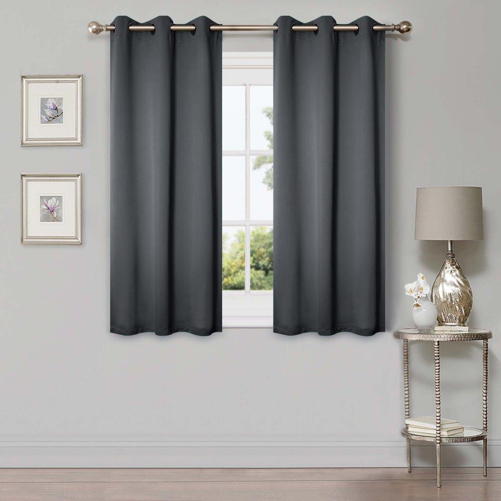 Machine Washable Blackout Curtains 42 Inch - Solid Color Room Darkening Window Treatment for Bedroom, Nursery & Home Theater - Noise Reducing & Energy Efficient