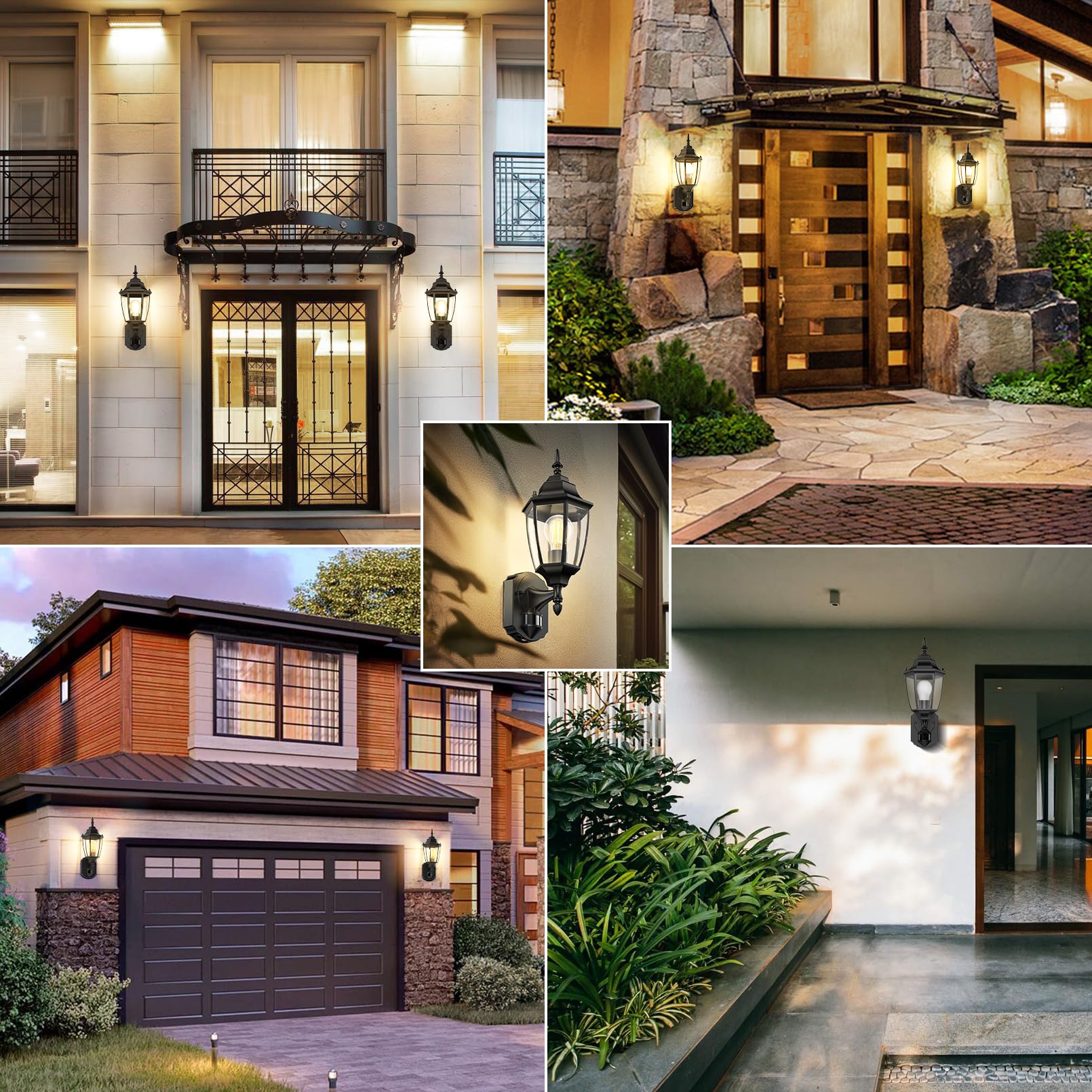 Lamomo 2 Pack Outdoor Wall Sconce with Dusk to Dawn Motion Sensor - 3 Lighting Modes, Aluminum Anti-Rust & Waterproof Exterior Light Fixture - Perfect for Porch, Patio, Front Door, Garage & Backyard Security Lighting