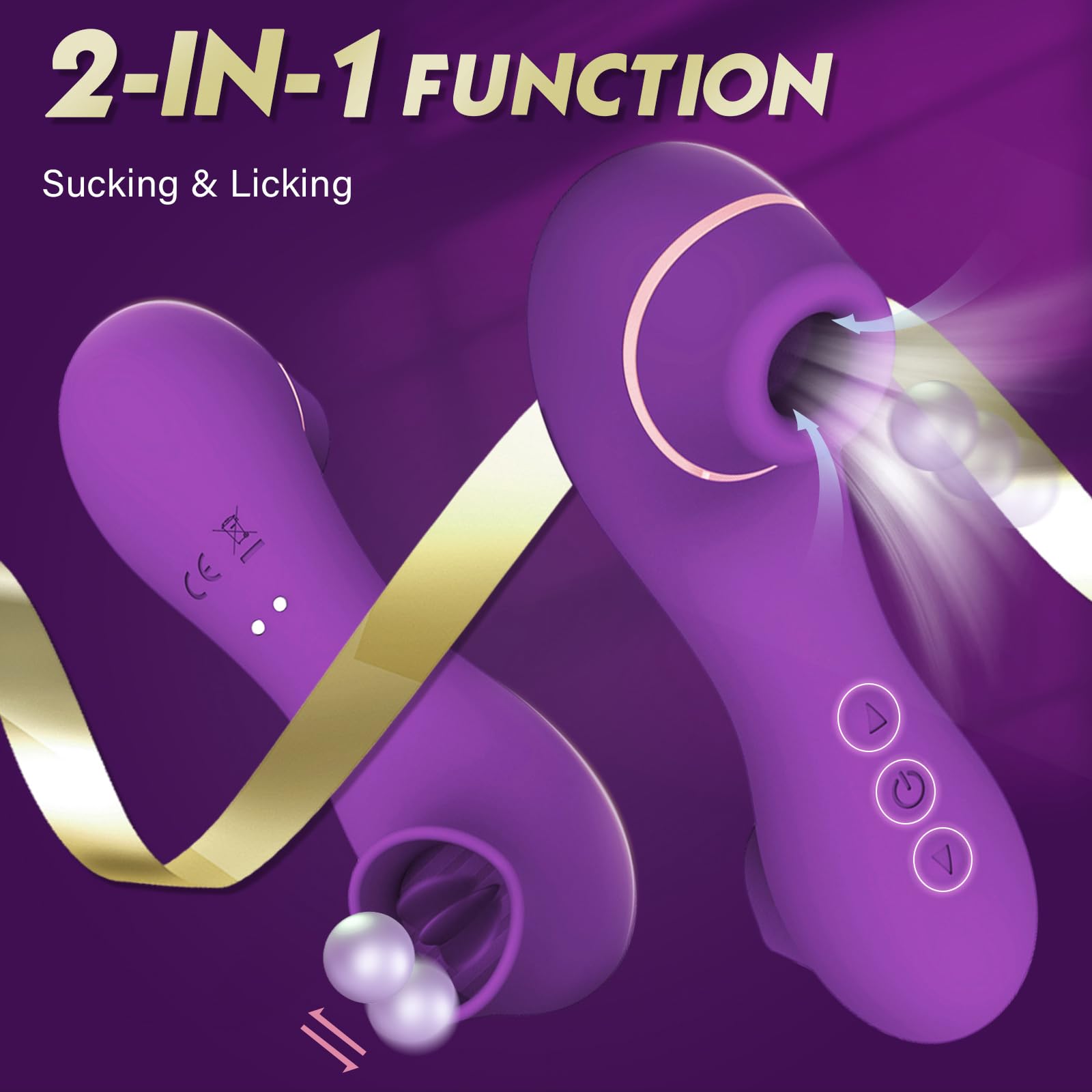Premium Clitoral Stimulator & Vibrator - 10 Powerful Vibration Modes with Licking Tongue Technology | Rechargeable G-Spot Massager for Women | Perfect for Solo Play & Couples Intimacy | Discreet & Waterproof Adult Toy (503-2)