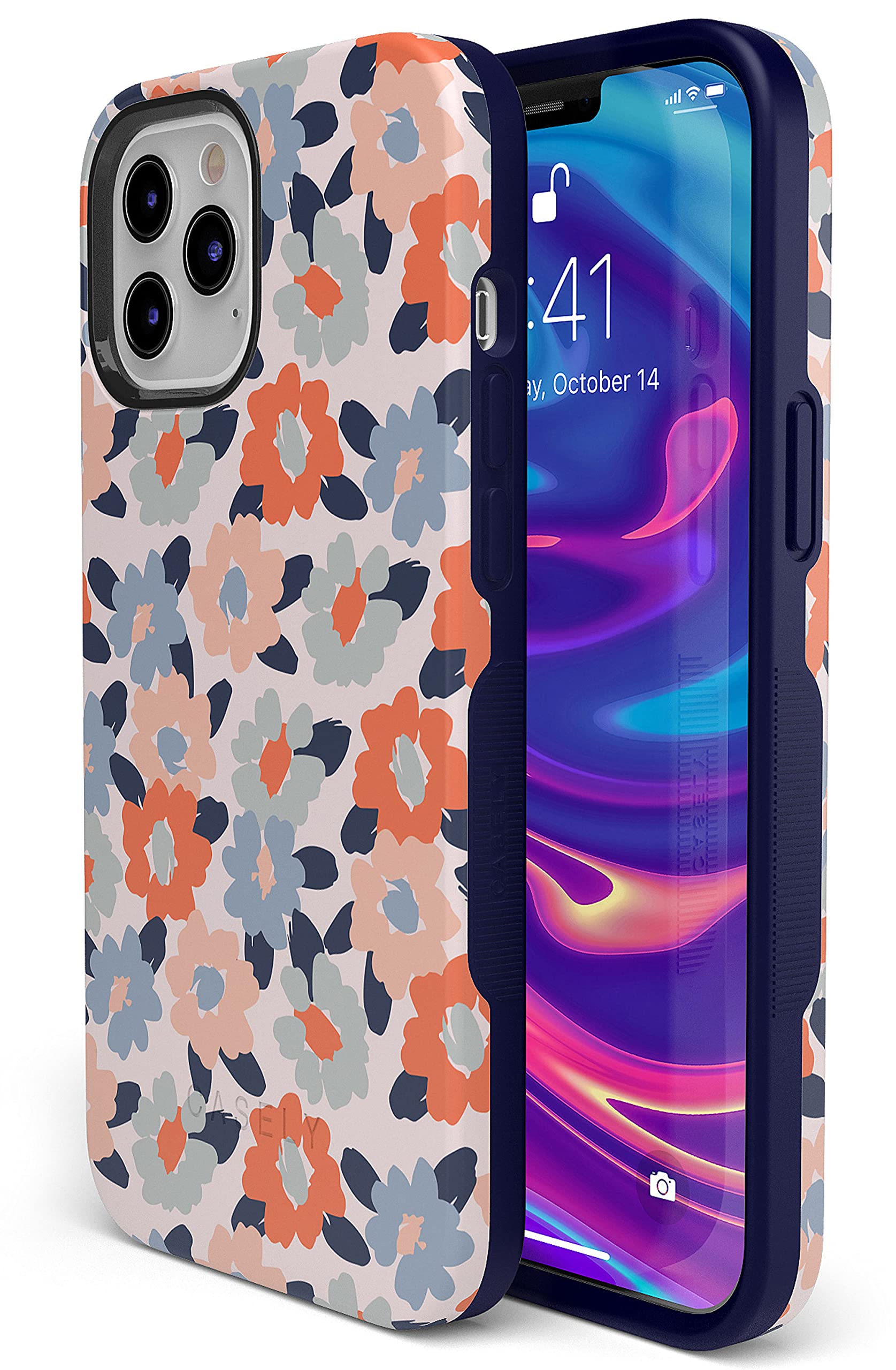 Casely iPhone 12 Pro Max Case with Pastel Floral Design - Slim Protective Phone Cover for Women | Perfect for Everyday Use, Office & Outdoor Activities