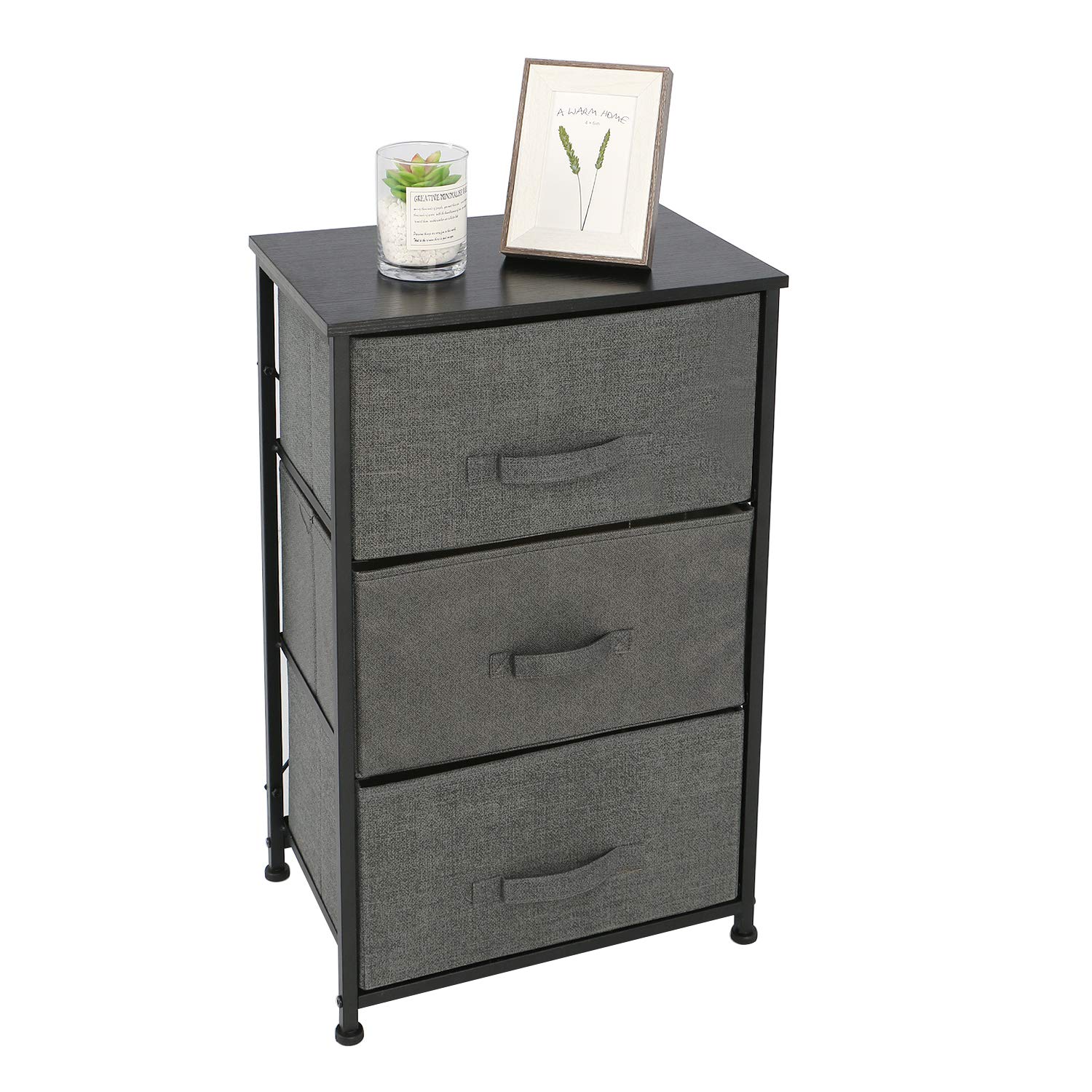 3-Drawer Vertical Dresser for Clothes Storage - Black | Bedroom & Closet Organizer