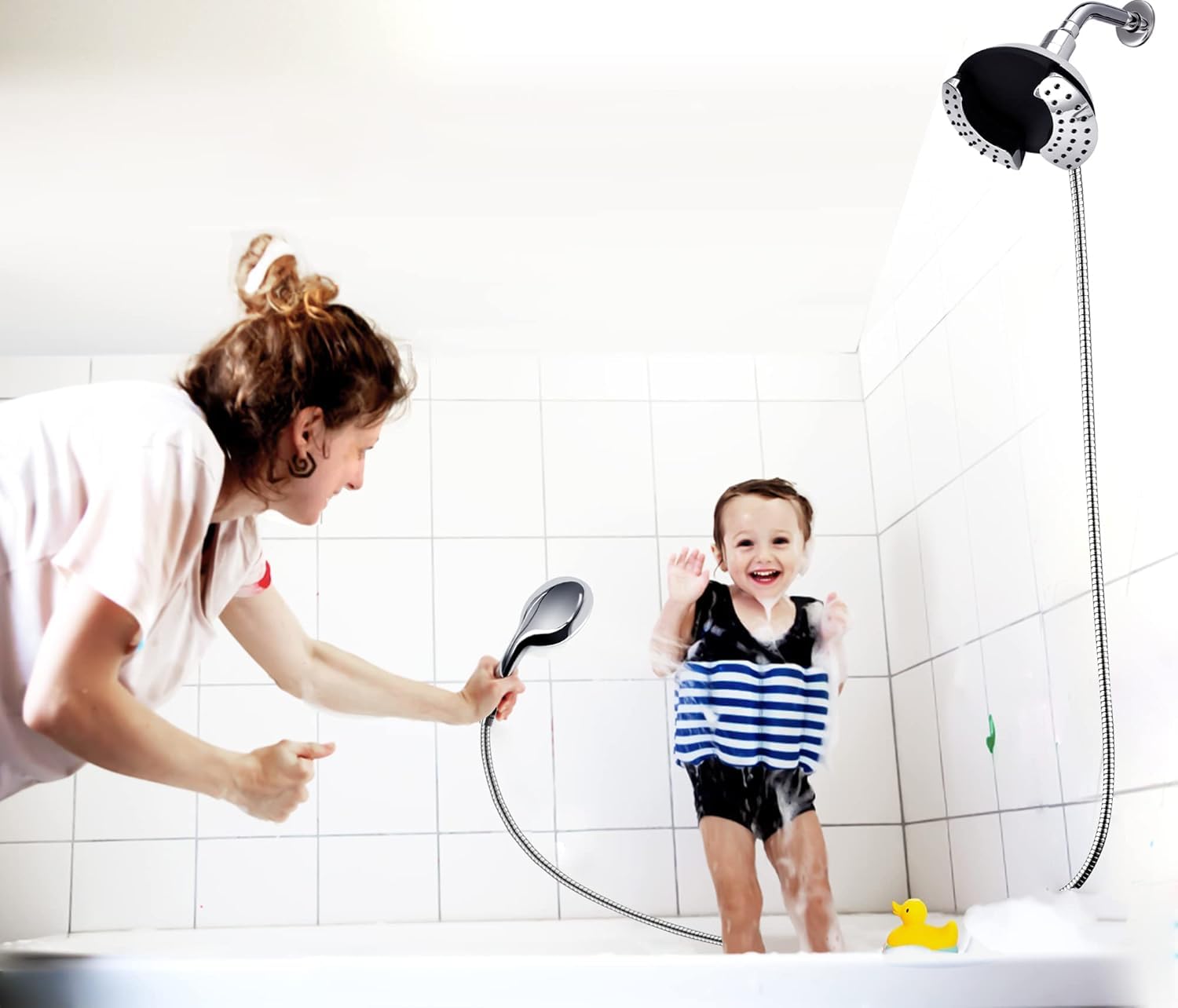 Grich 2-in-1 High Pressure Shower Head with Handheld Spray - 9 Adjustable Modes, Anti-Leak Design & cUPC Certified - Perfect for Bathroom, Spa-Like Shower Experience & Water Saving (Height/Angle Adjustable)