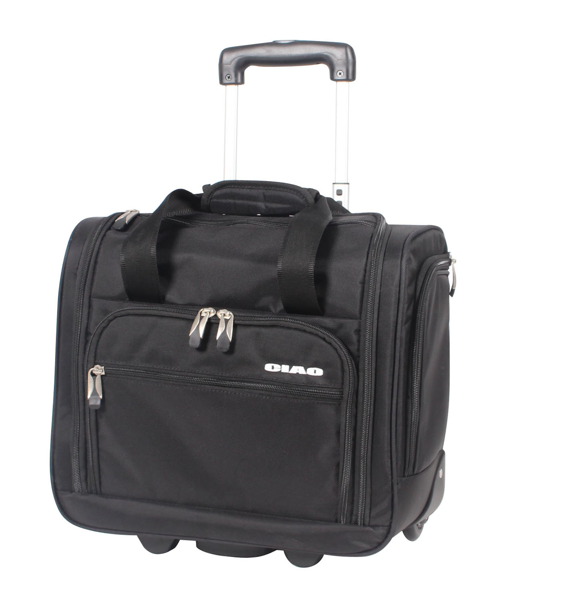 15 Inch Under Seat Carry-On Luggage with Rolling Wheels - Lightweight Travel Suitcase for Airplane, Business Trips & Weekend Getaways