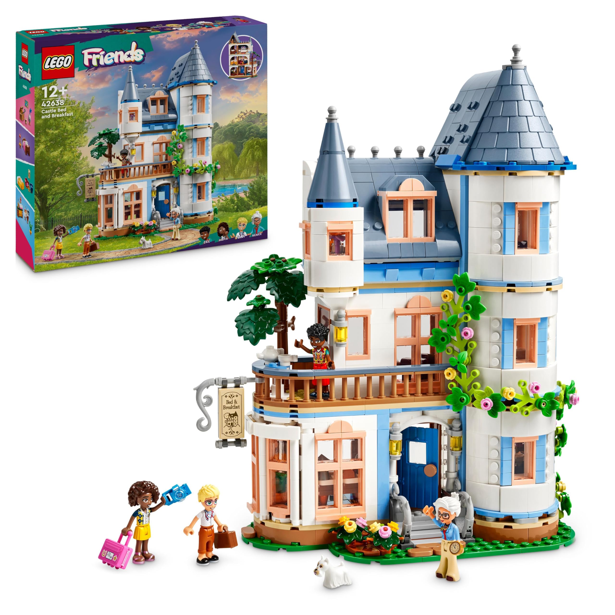 LEGO Friends Heartlake City Hotel Building Set with 4 Mini Dolls, Dog Figure & Accessories - Creative Gift for Girls & Boys Ages 12+ - Perfect for Display, Play & Room Decoration (Model 42638)