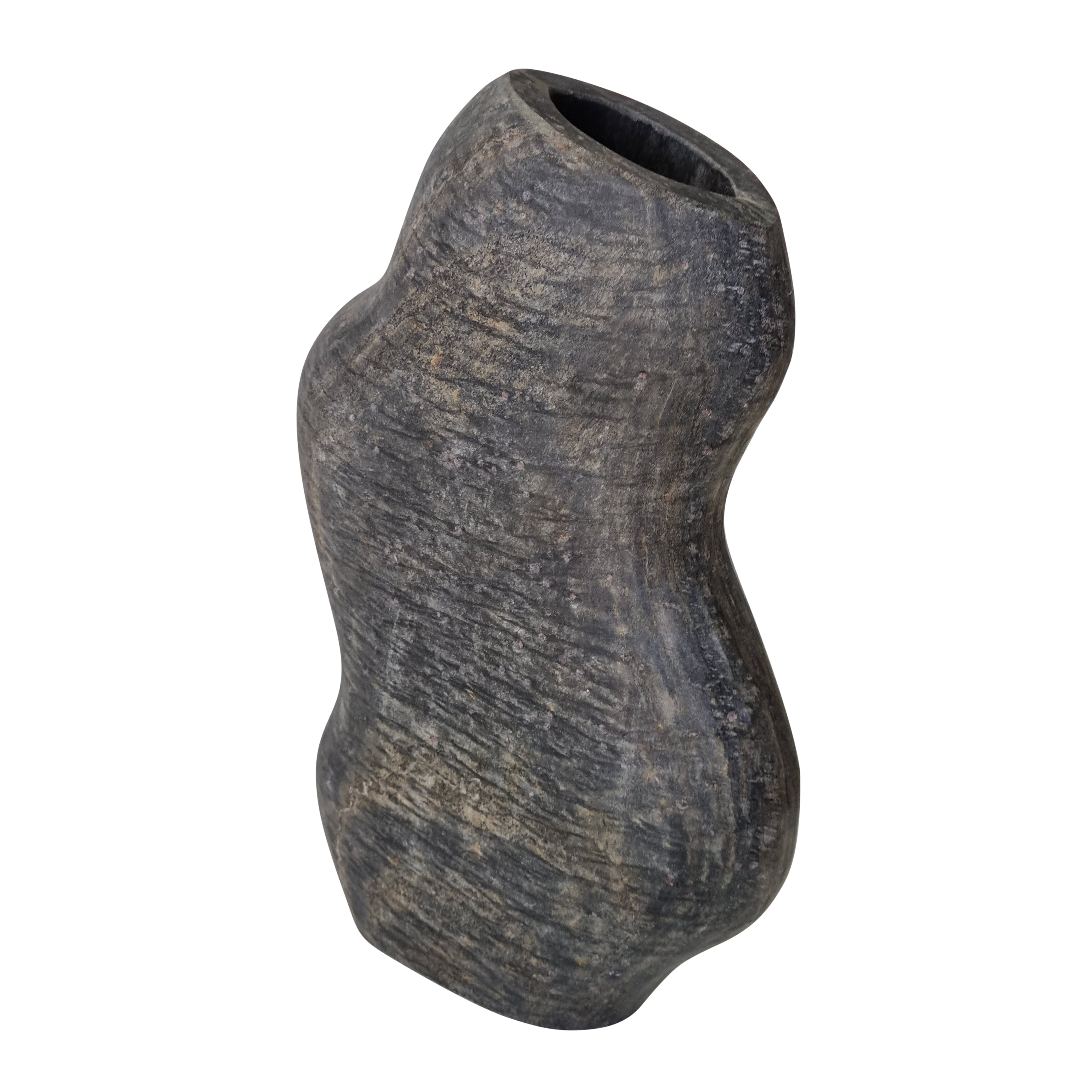 Dean Irregular Vase 25x7.5x30.5cm Slate - Modern Ceramic Home Decor for Living Room, Bedroom, Office & Wedding Centerpiece