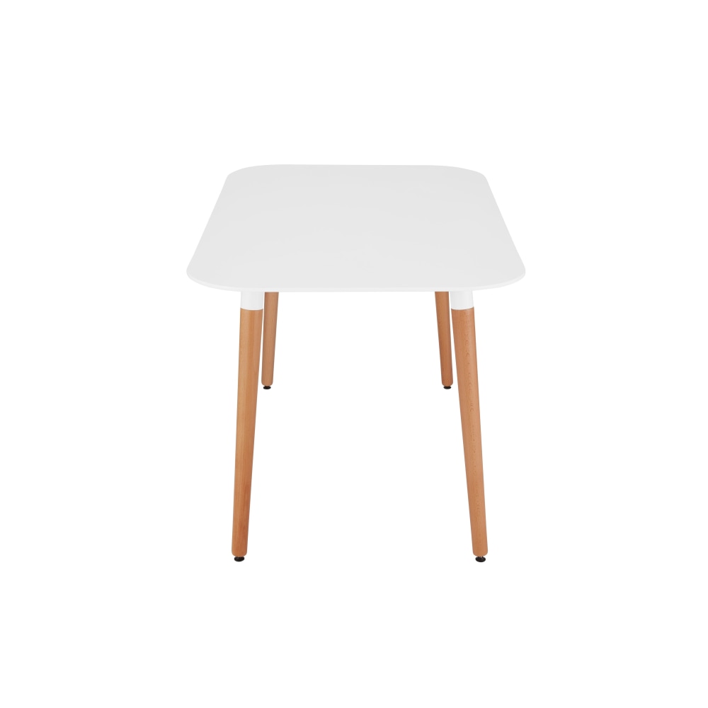 Scandinavian White Top Rectangular Wooden Dining Table 130cm - Modern Kitchen & Dining Room Furniture for Small Spaces & Apartments