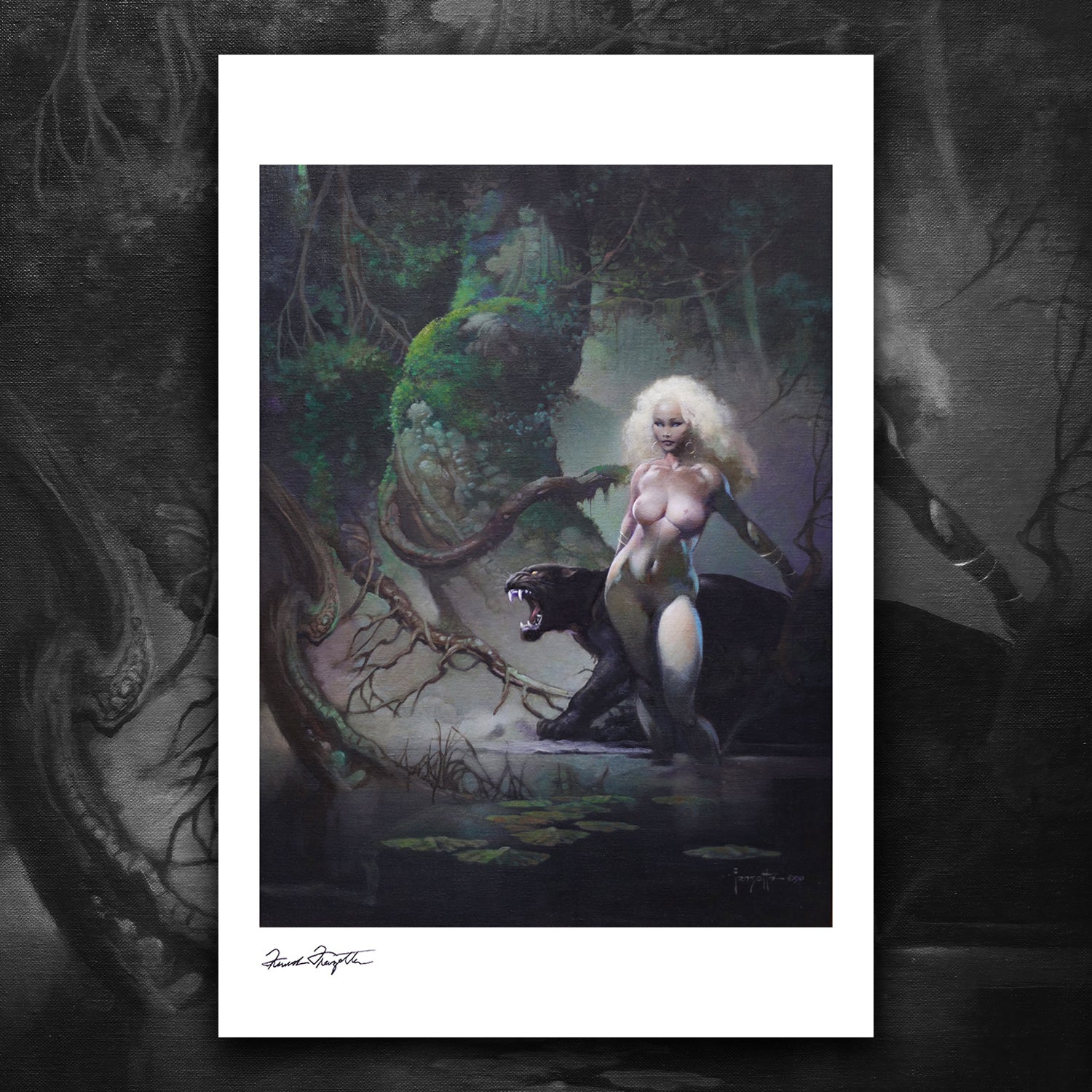 Princess and the Panther Giclée Art Print - Premium Wall Decor for Living Room, Bedroom & Office - Elegant Home & Gift Idea