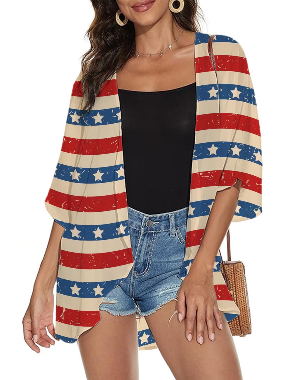 Lightweight Women's Beach Kimono Cardigan - Summer Holiday Cover Up, Casual Boho Tops for Beach, Pool, Vacation & Outdoor Wear