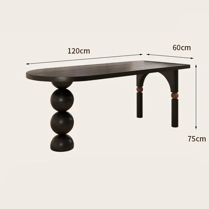 Semicircle Wooden Island Dining Table - Solid Wood Kitchen Counter Table for Small Spaces - Perfect for Breakfast Nook, Apartment Dining & Kitchen Island Extension