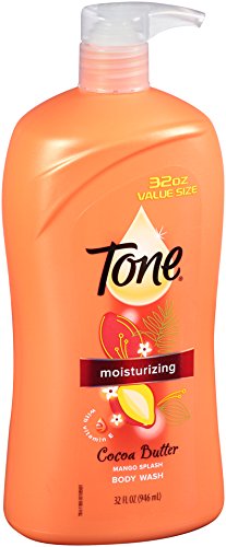 Tone Body Wash with Mango & Cocoa Butter - 32 oz Hydrating & Moisturizing Shower Gel for Dry Skin - Perfect for Daily Use & Spa-Like Bath Experience