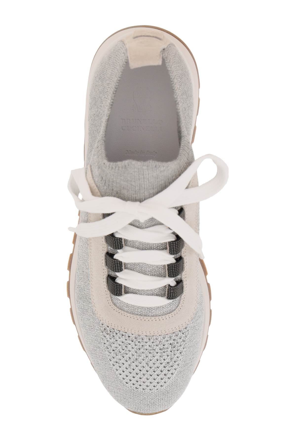 Brunello Cucinelli Sparkling Knit Sneakers for Women - Stylish Comfortable Casual Shoes for Everyday Wear & Fashion Outings