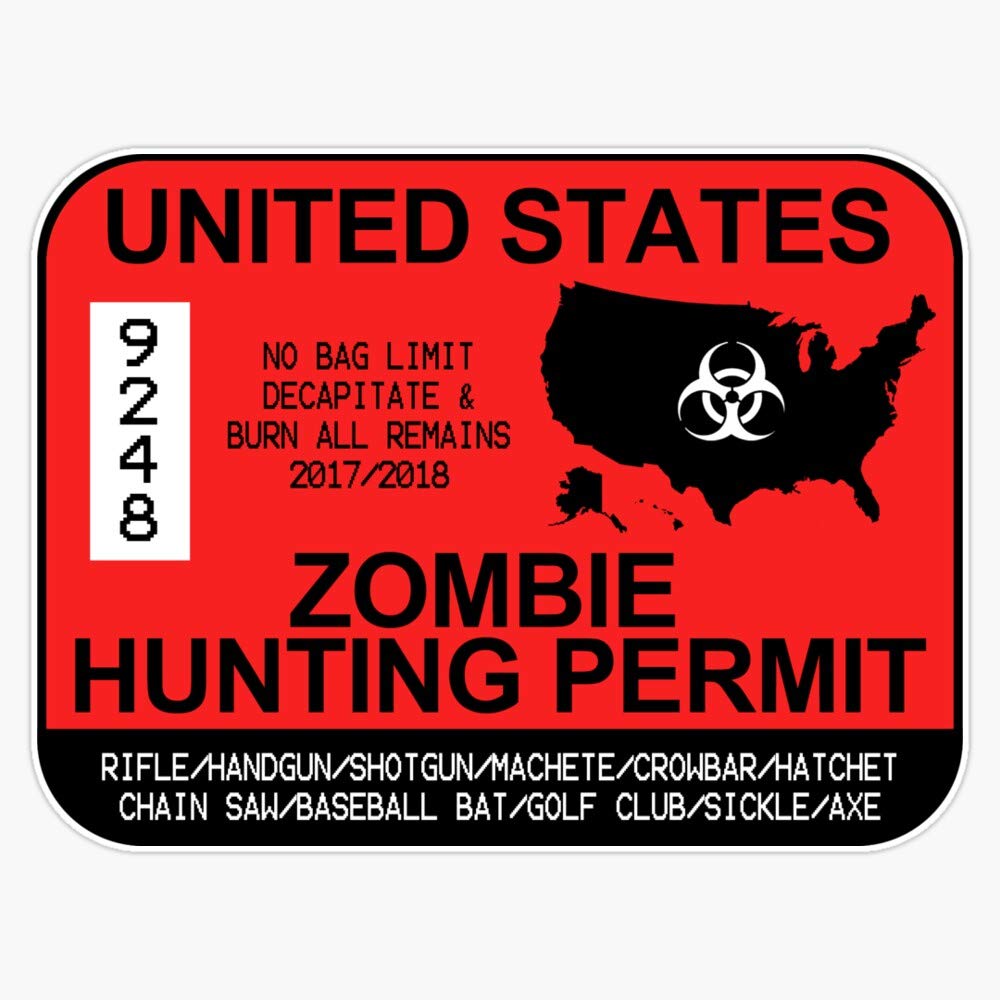 Zombie Hunting Permit 2017-2018 - Funny 5