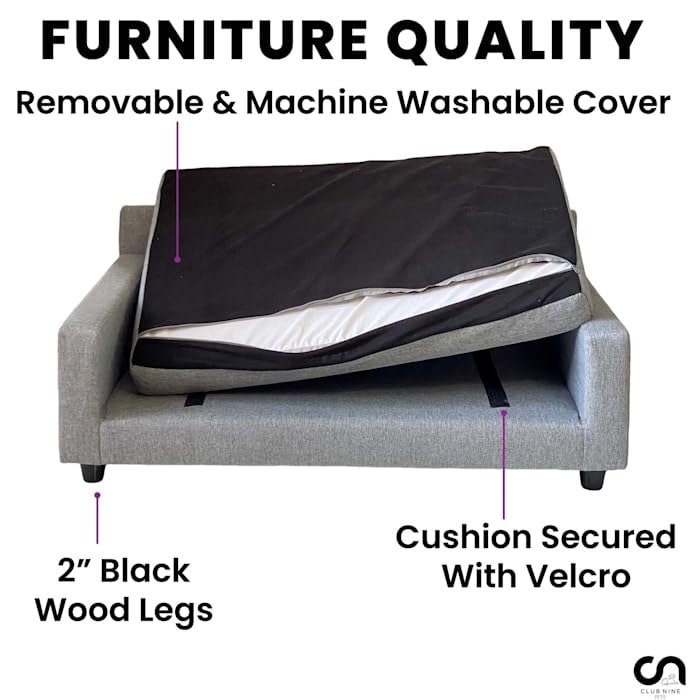 Club Nine Pets Orthopedic Dog Bed for Large Dogs - Memory Foam Support, Waterproof Cover, Charcoal Gray - Perfect for Senior Pets & Joint Pain Relief - Ideal for Living Room, Bedroom, or Crate Use