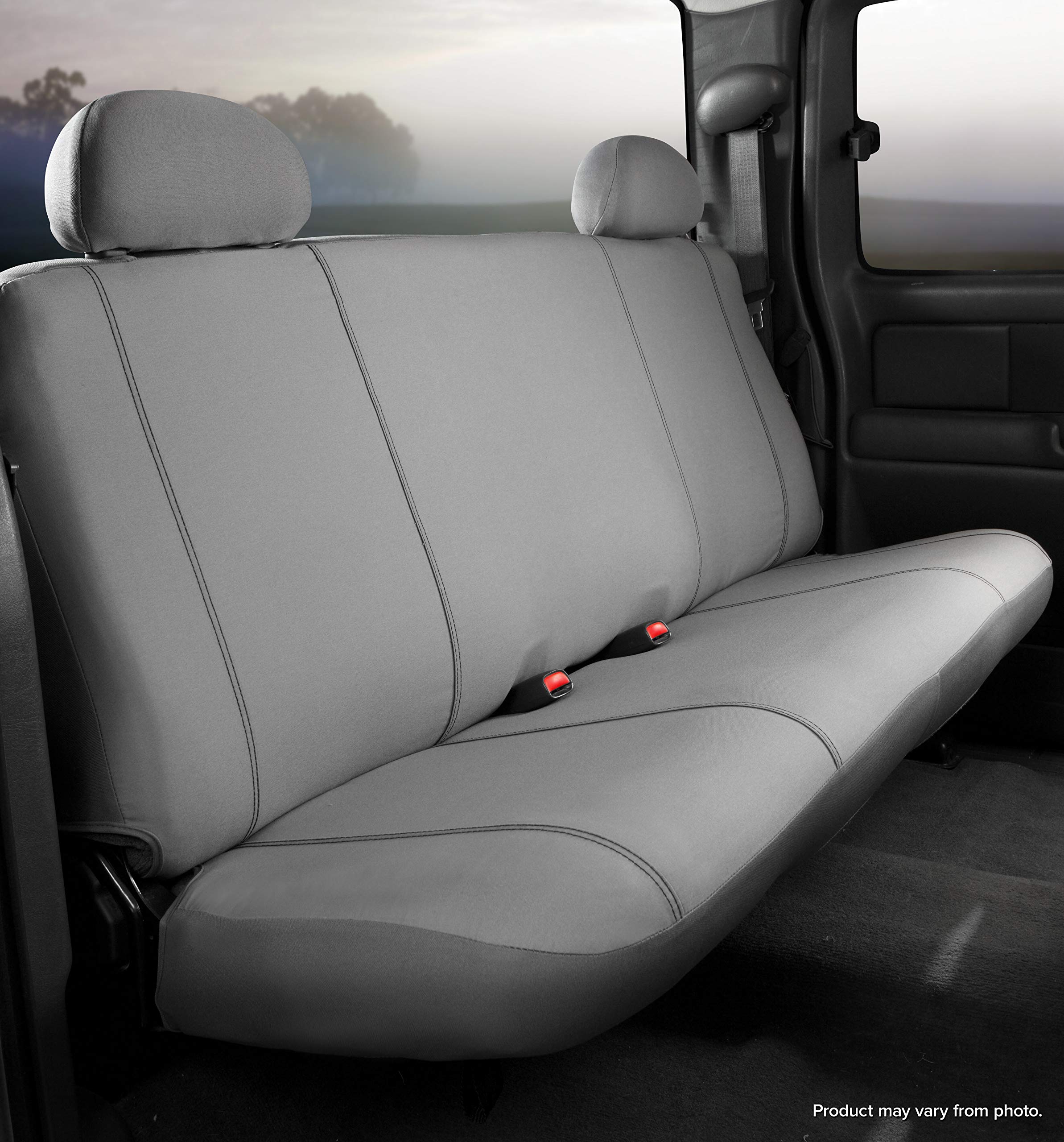 FIA SP82-43 Gray Custom Fit Rear Seat Cover Bench Seat - Durable Poly-Cotton Blend, Universal Fit for Cars, Trucks & SUVs - Perfect for Pets, Kids & Road Trips (Gray)