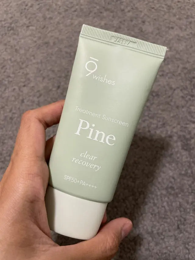 9wishes Pine Treatment Sunscreen SPF50+ PA++++ 50ml - Broad Spectrum Sun Protection for Face & Body - Ideal for Outdoor Activities, Beach & Daily Use