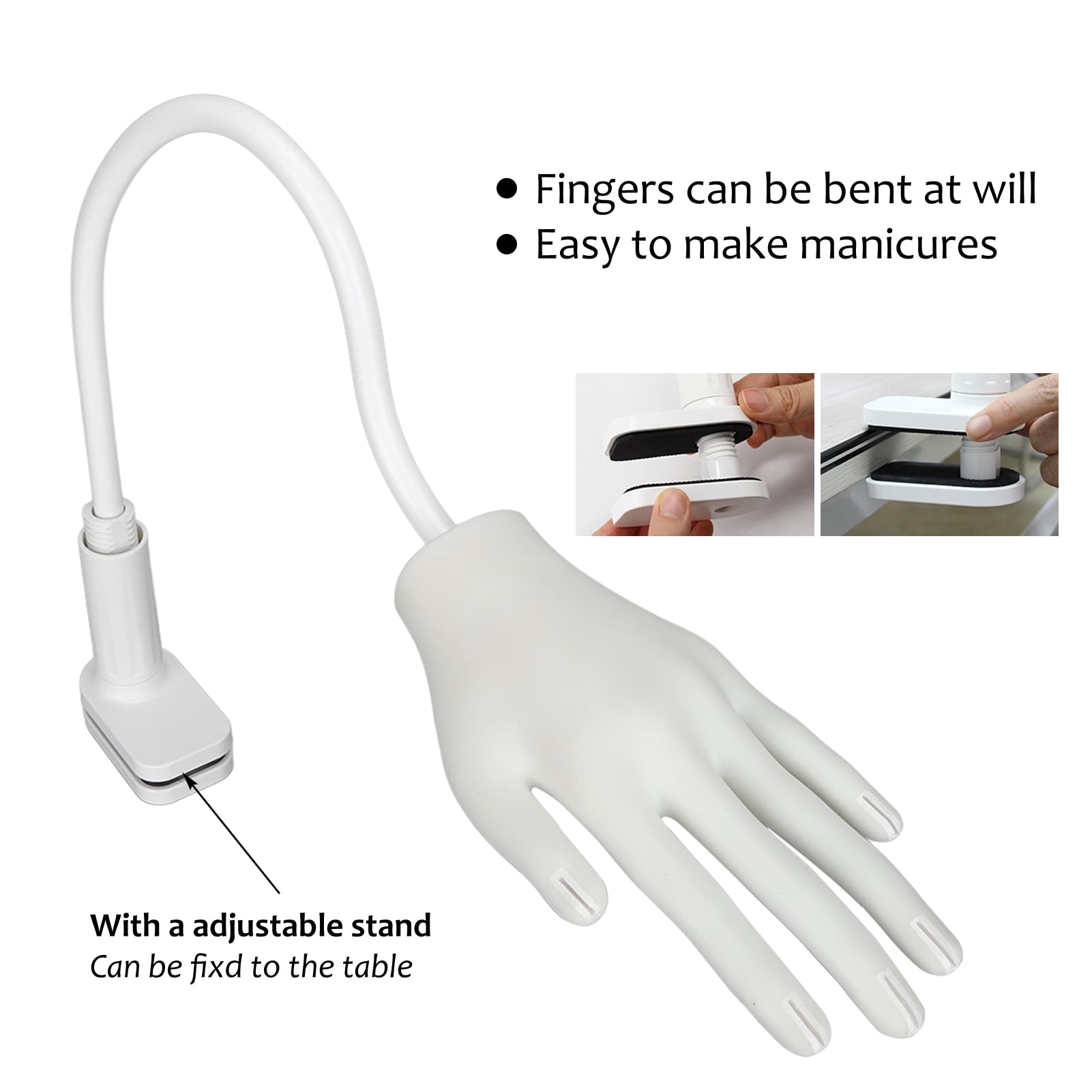 Professional Nail Practice Mannequin Hand with Bendable Joints - Reusable Nail Art Training Hand for Salon & Home Practice - Perfect for Nail Technicians, Students & DIY Enthusiasts