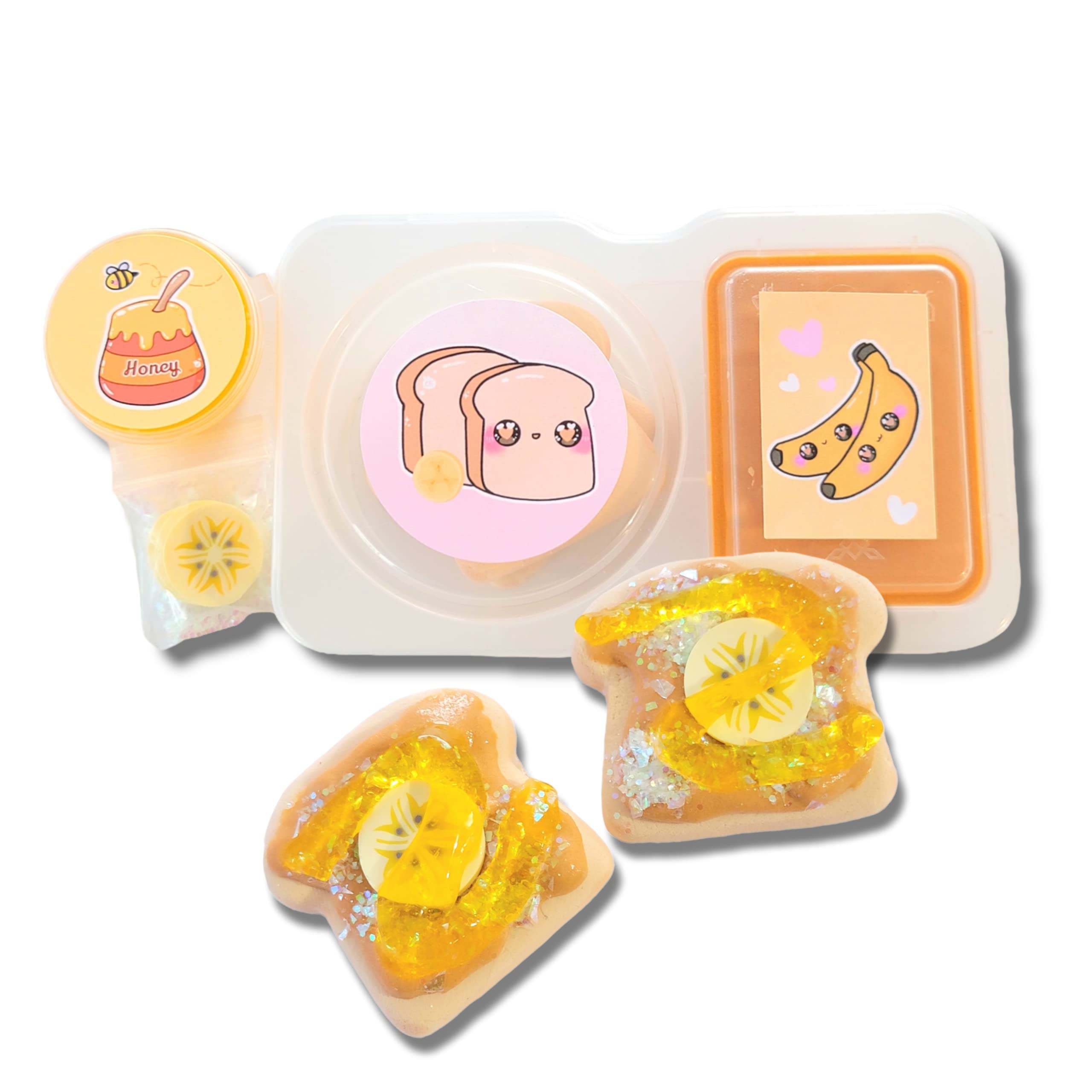 Peanut Butter Banana & Honey Toast DIY Handmade Scented Slime Kit - Fun Sensory Play for Kids & Stress Relief for Adults - Perfect for Birthday Gifts & Classroom Activities