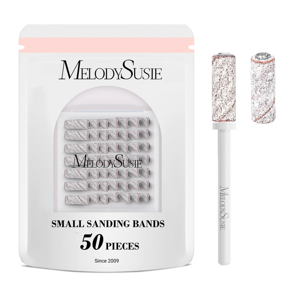 MelodySusie Small Sanding Bands for Nail Art - Perfect for Manicure, Pedicure & Nail Polish Removal - Salon & Home Use