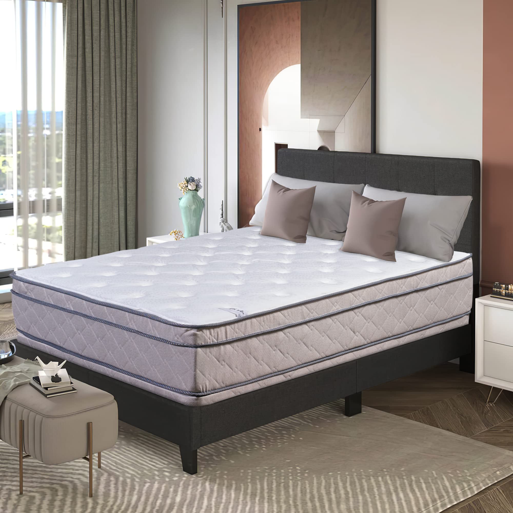 13-Inch Soft Foam Hybrid Eurotop Pillowtop Innerspring Mattress with 4