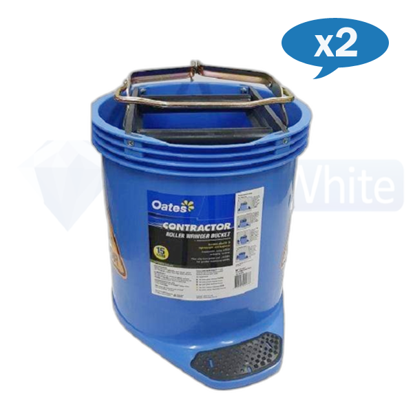 Oates Contractor Wringer Mop Bucket 15L - Heavy Duty Commercial Cleaning Bucket with Wringer - Perfect for Janitorial, Hospital, and Restaurant Cleaning