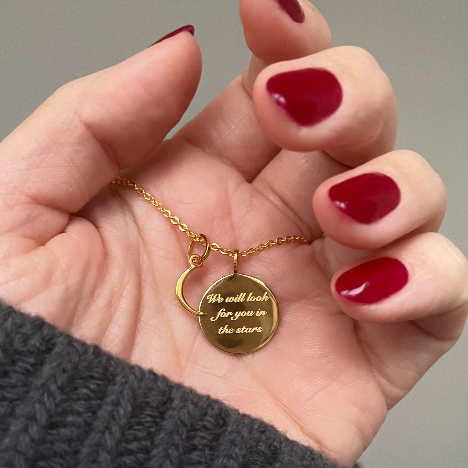 Celestial Coin Necklace with Crescent Moon Charm - Perfect for Stargazing, Romantic Dates & Boho Fashion