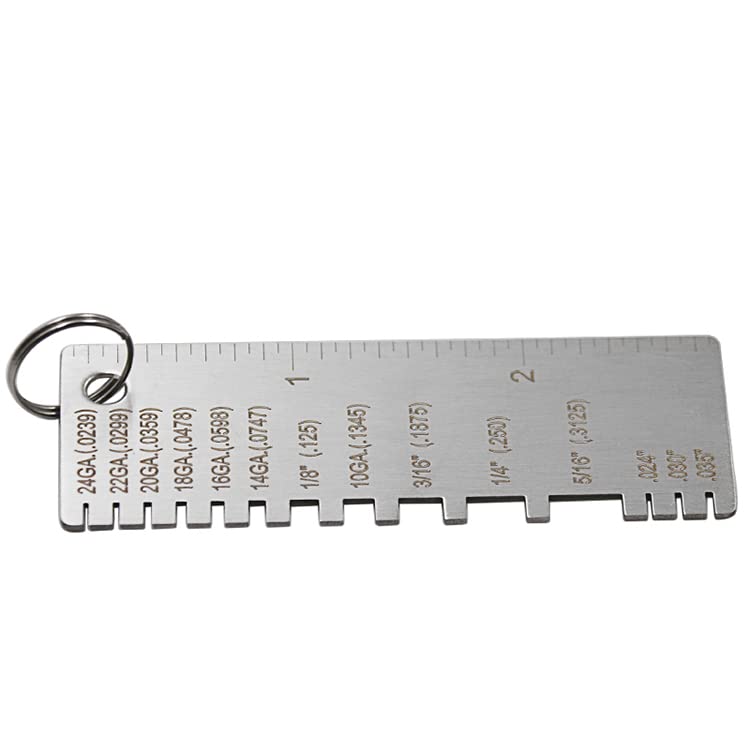 Stainless Steel Welding Gauge - Metal Sheet Thickness Gauge & Wire Gauge Ruler for Welding, Soldering & Metal Inspection | Portable Welder Tool for DIY, Construction & Metalworking Projects