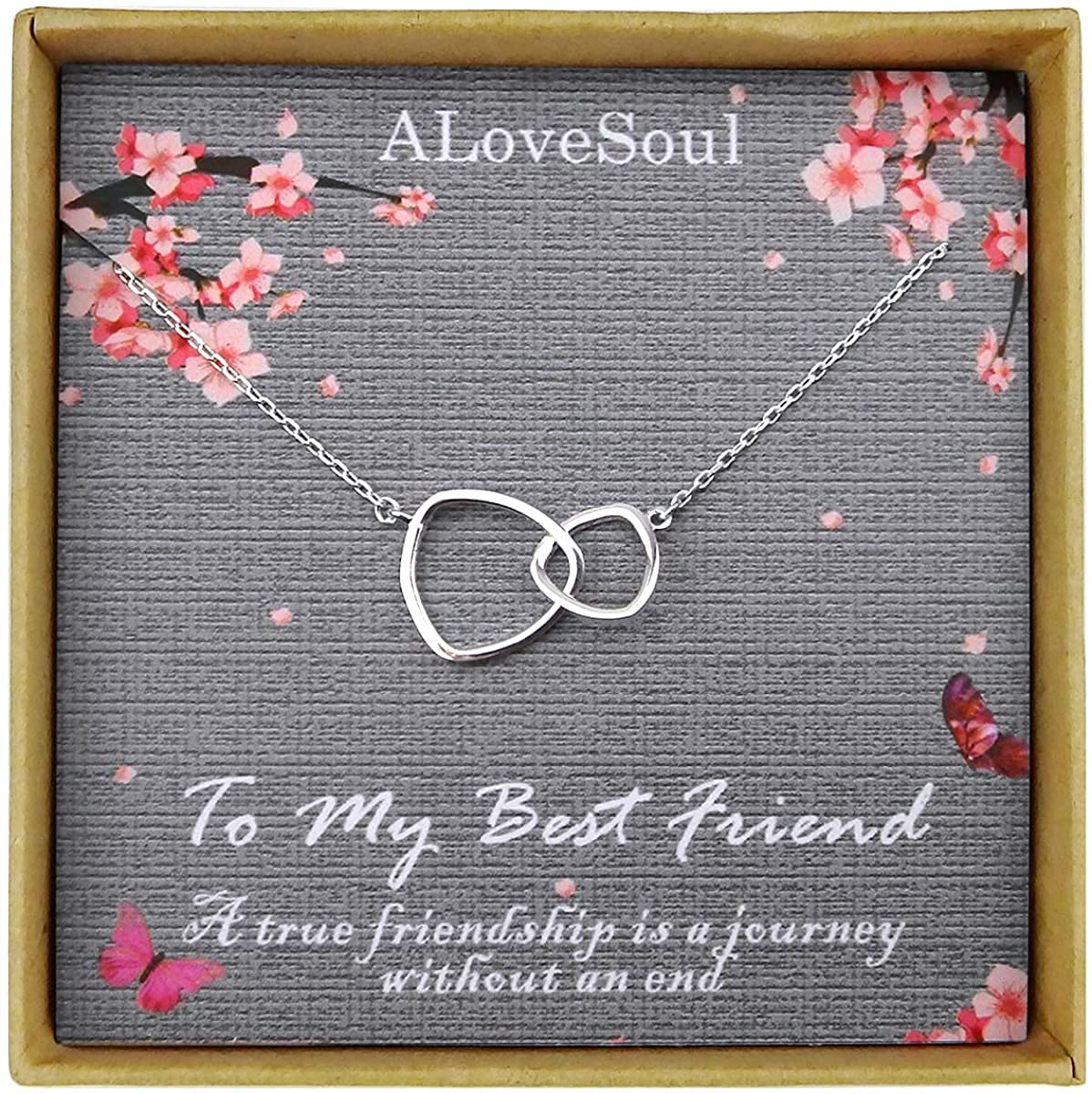 ALoveSoul Best Friends Necklace - Sterling Silver Infinity Double Triangle Pendant, Matching Friendship Jewelry for Women | Perfect Birthday Gift for Her, Sister & BFF | Ideal for Anniversaries, Valentine's Day & Special Occasions