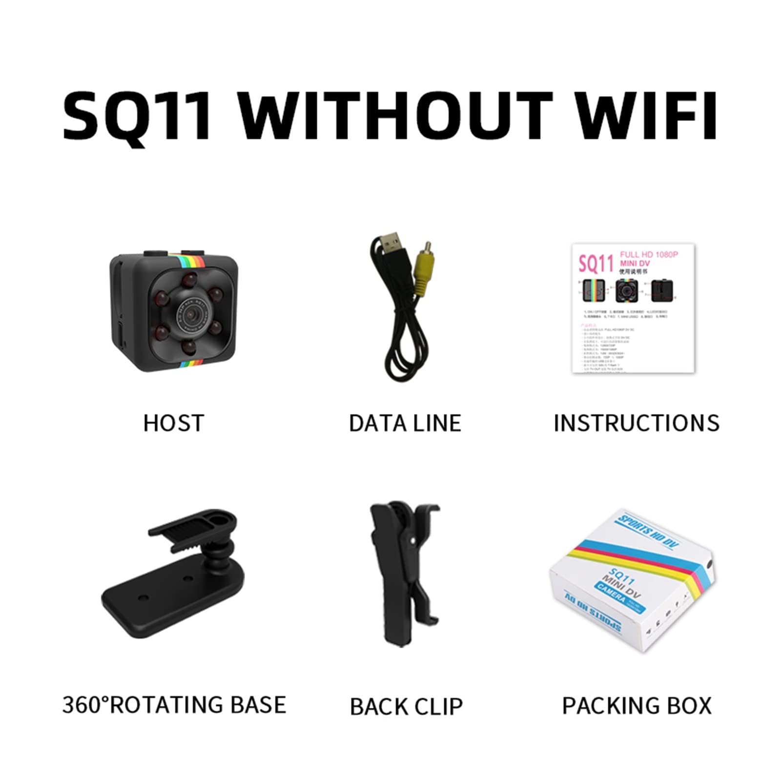 SQ11 Mini Action Camera with 1080P HD Video & Image Stabilization - Wireless Sports Camera for Outdoor, Car, Cycling, Diving | Supports 128GB SD Card & APP Control | Perfect for Vlogging, Travel & Adventure Recording