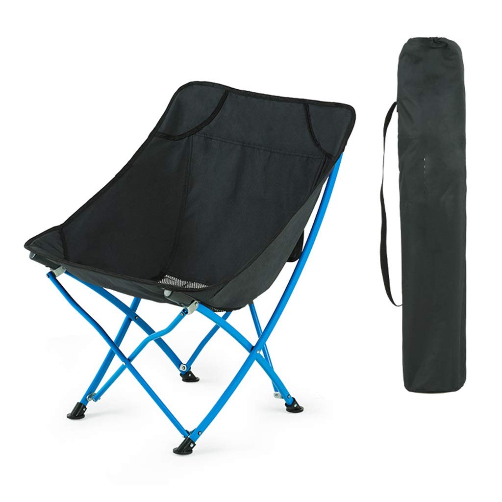 DWW Portable Folding Camping Chair with Carry Bag - Lightweight Beach Lounge Chair & Outdoor Stool - 240lbs Weight Capacity High Back Chair for Camping, Picnics, Fishing, Sports Events (Black) - Perfect for Backyard BBQs, Beach Vacations & Tailgating Parties
