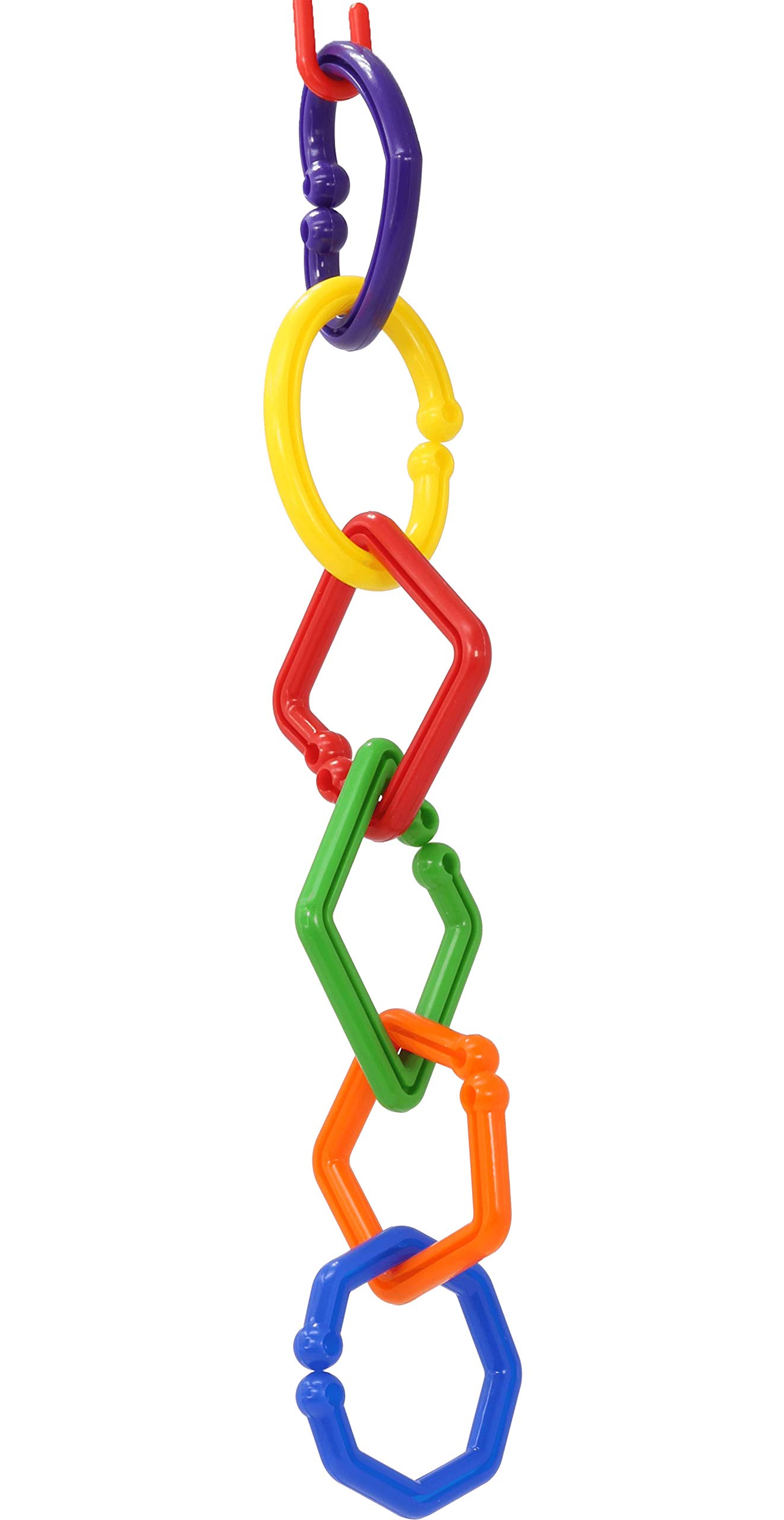 00902 Geo Chain Bird Toy - Durable Plastic Cage Accessory for Cockatiels, Conures & Parakeets - Perfect for Climbing, Chewing & Playtime in Bird Cages