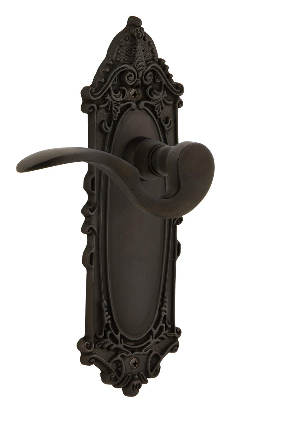 Nostalgic Warehouse Victorian Plate Passage Manor Lever Door Handle in Oil-Rubbed Bronze - Perfect for Vintage Home Decor & Classic Interior Design