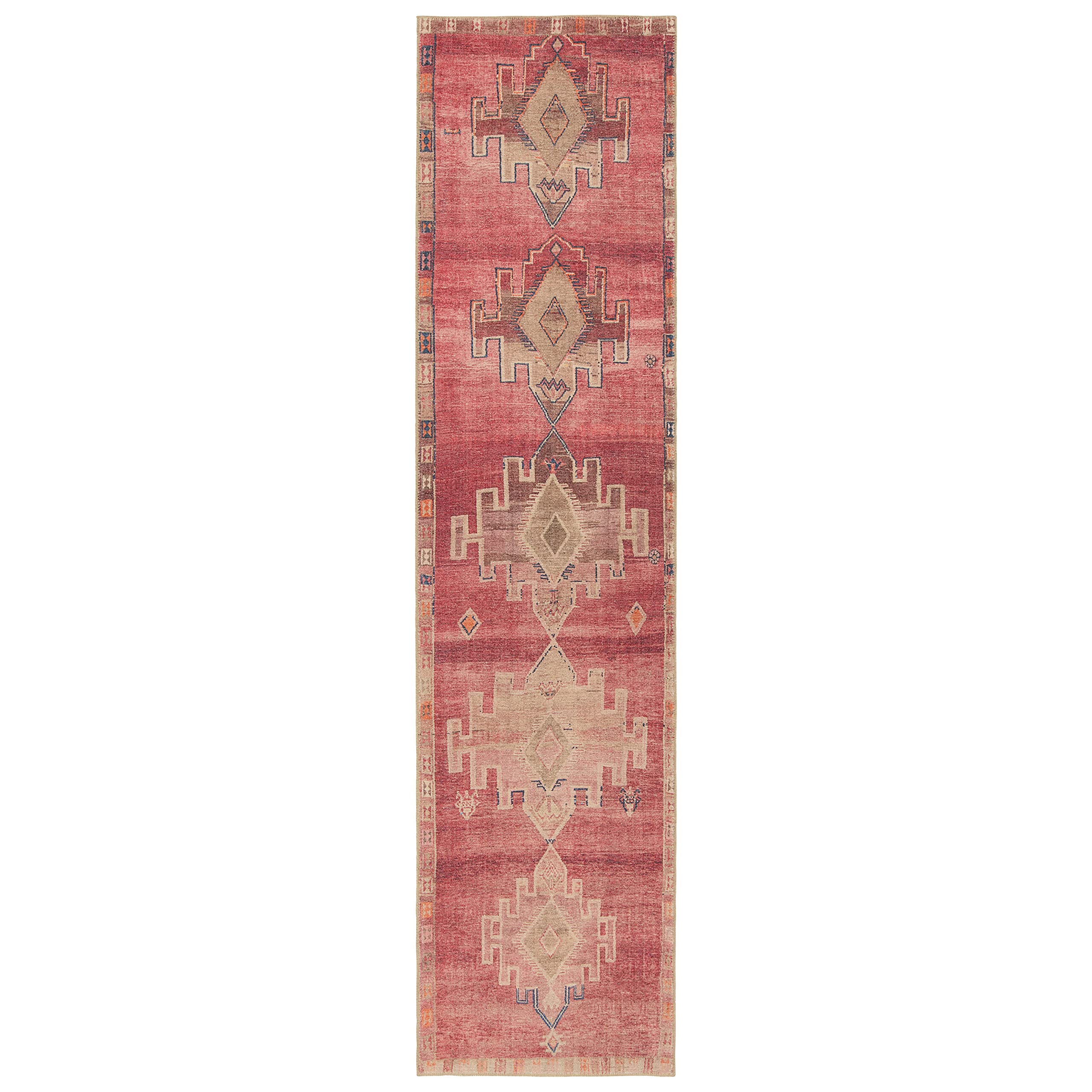 Jaipur Living Machine Washable 2x10 Runner Rug - Farmhouse Style Pink Area Rug for Hallway, Kitchen, or Entryway | Soft & Durable Home Decor